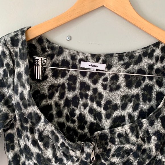 Miaou Leopard  denim dress - Picture 3 of 4